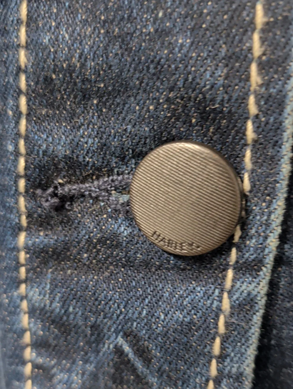 Harley-Davidson Blue Distressed Denim Vest